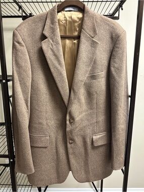 W.H. Belk 100% Camel Hair Sport Coat Blazer – Men’s 42L – Classic Tan